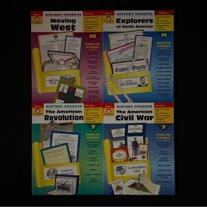 History Pockets Classroom Project Booklets Lot of 4